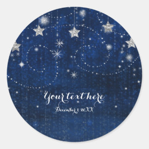 Adesivo Favor Celestial Noite Estrelada Azul Brilhante e P
