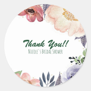 Adesivo Favor Chic de Chuva de Noiva com Aquarela Floral M