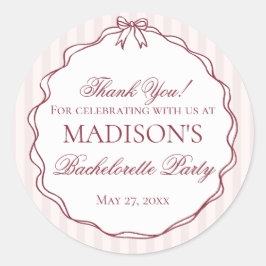 Adesivo Favor Circular de Despedida de Solteira Vermelho B