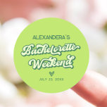 Adesivo Favor da Bachelorette do Partido da Piscina Verde<br><div class="desc">A adição perfeita à sua última festa de solteira. Quer você esteja hospedando uma festa de solteira de praia ou uma piscina de solteira, este adesivo é incontornável. É ideal para adicionar um toque pessoal às ideias da solteira da sua piscina e melhorar a sua festa de solteira de verão....</div>