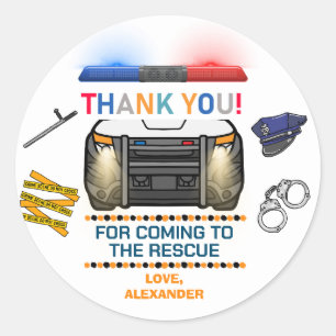 Adesivo Favor da Festa de aniversário da Polícia