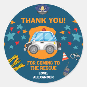 Adesivo Favor da Festa de aniversário da Polícia