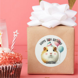 Adesivo Favor da Festa de aniversário de Porcos da Guiné