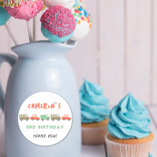 Adesivo Favor da Festa de aniversário de Transporte de Bri