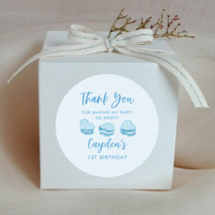 Adesivo Favor da Festa de aniversário do Coração Azul-Namo