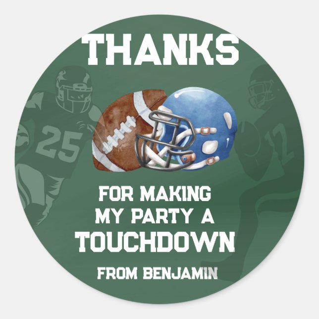 Adesivo Favor da Festa de aniversário do Futebol Boy (Frente)