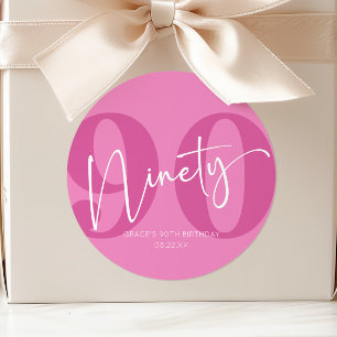 Adesivo Favor da Festa de aniversário Ninety 90 da Noventa