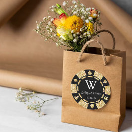 Adesivo Favor da Festa de casamento do Chip Casino do Pôqu