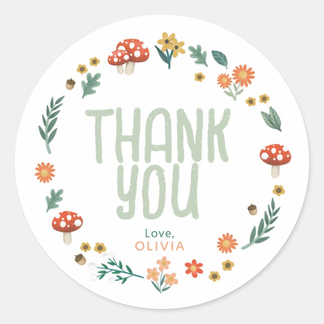 Adesivo Favor da Floresta Chá de fraldas Cuta e Rústica (Frente)