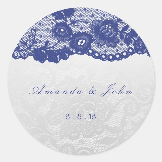 Adesivo Favor da Ivory Silver Blue Marinho Lace Obrigado (Frente)