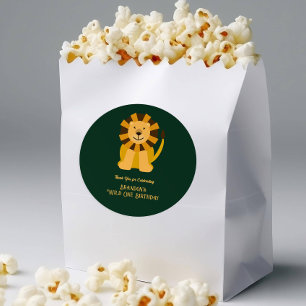 Adesivo Favor da Selva de Um Leão Selvagem de Festa de ani