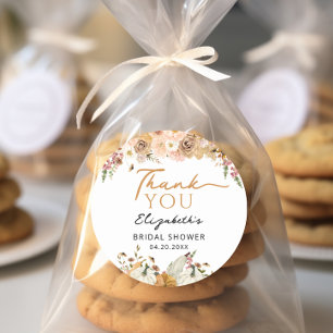 Adesivo Favor de Abóbora Floral de Outono Agradecimento