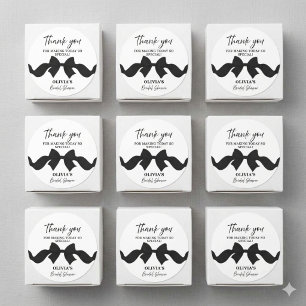 Adesivo Favor de Agradecimento Chic Black Bow para Chá de