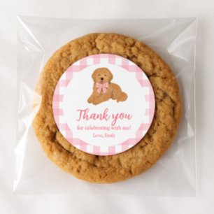 Adesivo Favor de agradecimento de aniversário de Pink Gold