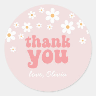 Adesivo Favor de agradecimento de aniversário floral boho 