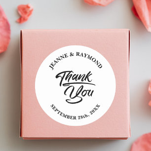 Adesivo Favor de Agradecimento de Casamento com Caligrafia