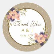 Favor de agradecimento de casamento floral rústico