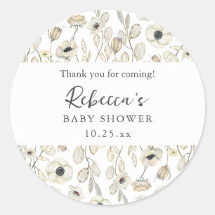Adesivo Favor de agradecimento para chá de bebê floral bra