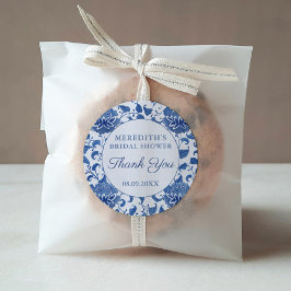 Adesivo Favor de Agradecimento para Chá de Noiva Azul e Br