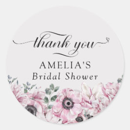Adesivo Favor de Agradecimento para Chá de Noiva Floral de