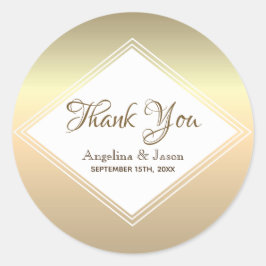 Adesivo Favor de Agradecimento Simples de Casamento a Ouro