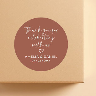 Adesivo Favor de Agradecimento Terracota por Celebrar Cono