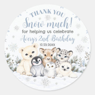 Adesivo Favor de Aniversário Animais Árticos Terra de Inve