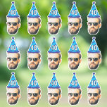 Adesivo Favor de Aniversário com Rosto Personalizado Despe<br><div class="desc">Favor de Aniversário com Rosto Personalizado Despedida de Solteiro, Substitua o rosto pela sua foto favorita (certifique-se de cortar o máximo possível até o rosto e use um aplicativo para remover o fundo) e personalize esse presente engraçado com seu filho, marido ou namorado! Também é uma surpresa divertida e única...</div>