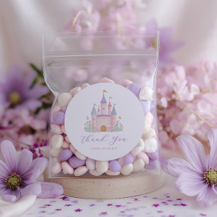 Adesivo Favor de Aniversário da Princesa Castelo Encantado
