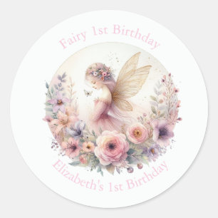 Adesivo Favor de Aniversário de 1 ano da Fada