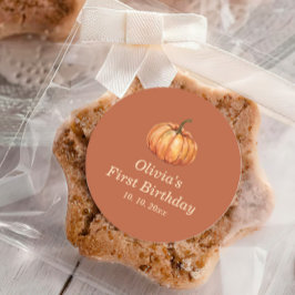 Adesivo Favor de Aniversário de Abóbora