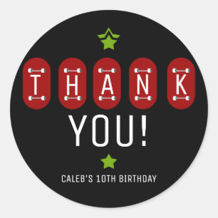 Adesivo Favor de Aniversário de Skate para Skate Boarder