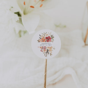 Adesivo Favor de Aniversário de Sweet 16 com Floral Simple