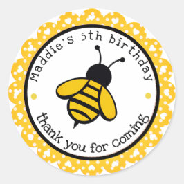 Adesivo Favor de Aniversário do Bumblebee Amarelo