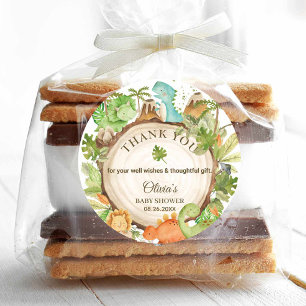 Adesivo Favor de Aniversário do Chá de fraldas Dinossaur