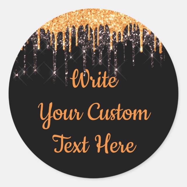 Adesivo Favor de Aniversário Festa de Halloween Laranja Pr (Frente)