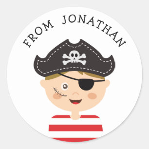 Adesivo Favor de Aniversário Infantil Pirata   Aventura de