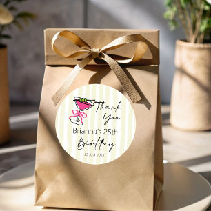 Adesivo Favor de aniversário retrô de um bit mais antigo d