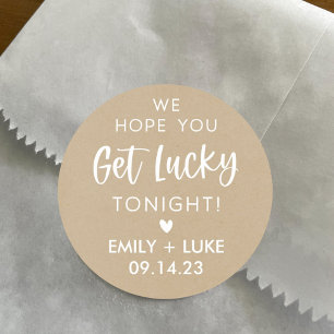 Adesivo Favor de Bilhete de Loteria de Casamento Kraft Per