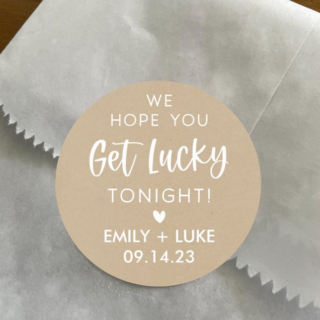 Adesivo Favor de Bilhete de Loteria de Casamento Kraft Per (Criador carregado)