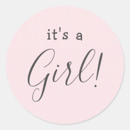 Adesivo Favor de bolinhas rosa pálido É uma menina