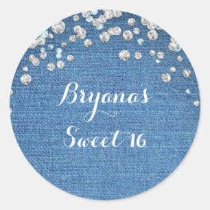 Adesivo Favor de Brilho Espalhado Glam Denim & Diamantes