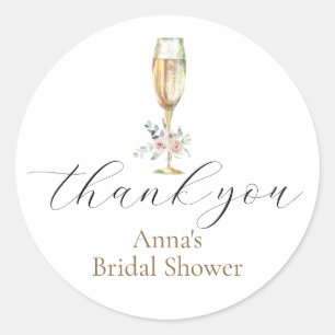 Adesivo Favor de Brunch e Champanhe Bubbly de Agradeciment
