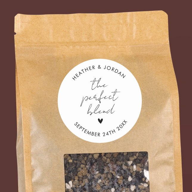 Adesivo Favor de Café de Casamento de Mistura Perfeita Min (Criador carregado)