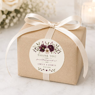 Adesivo Favor de casamento botânico Elegant Plum Olive