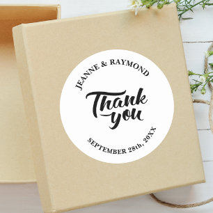Adesivo Favor de Casamento Caligrafia Obrigado