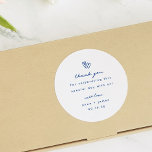 Adesivo Favor de Casamento Cardíaco de Portão Azul Whimsic<br><div class="desc">Corações de Banda Azul Francês,  obrigado de casamento você favorece o adesivo.</div>