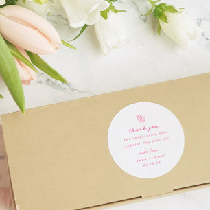 Adesivo Favor de Casamento Cardíaco de Portão Rosa Whimsic