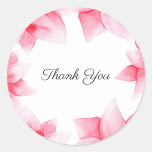 Adesivo Favor de Casamento com Floral em Aquarela Coral e