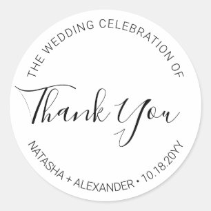 Adesivo Favor de casamento com letra manuscrita de Natasha